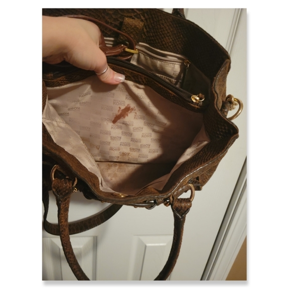 Michael Kors Python Snakeskin Chain Satchel Tote - Picture 10 of 13